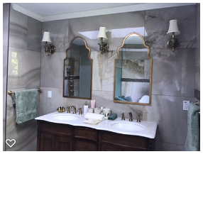 Bathroom shaped cabinetry